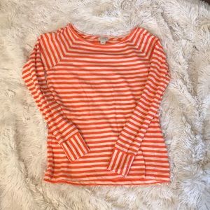 J. Crew orange and white T-shirt